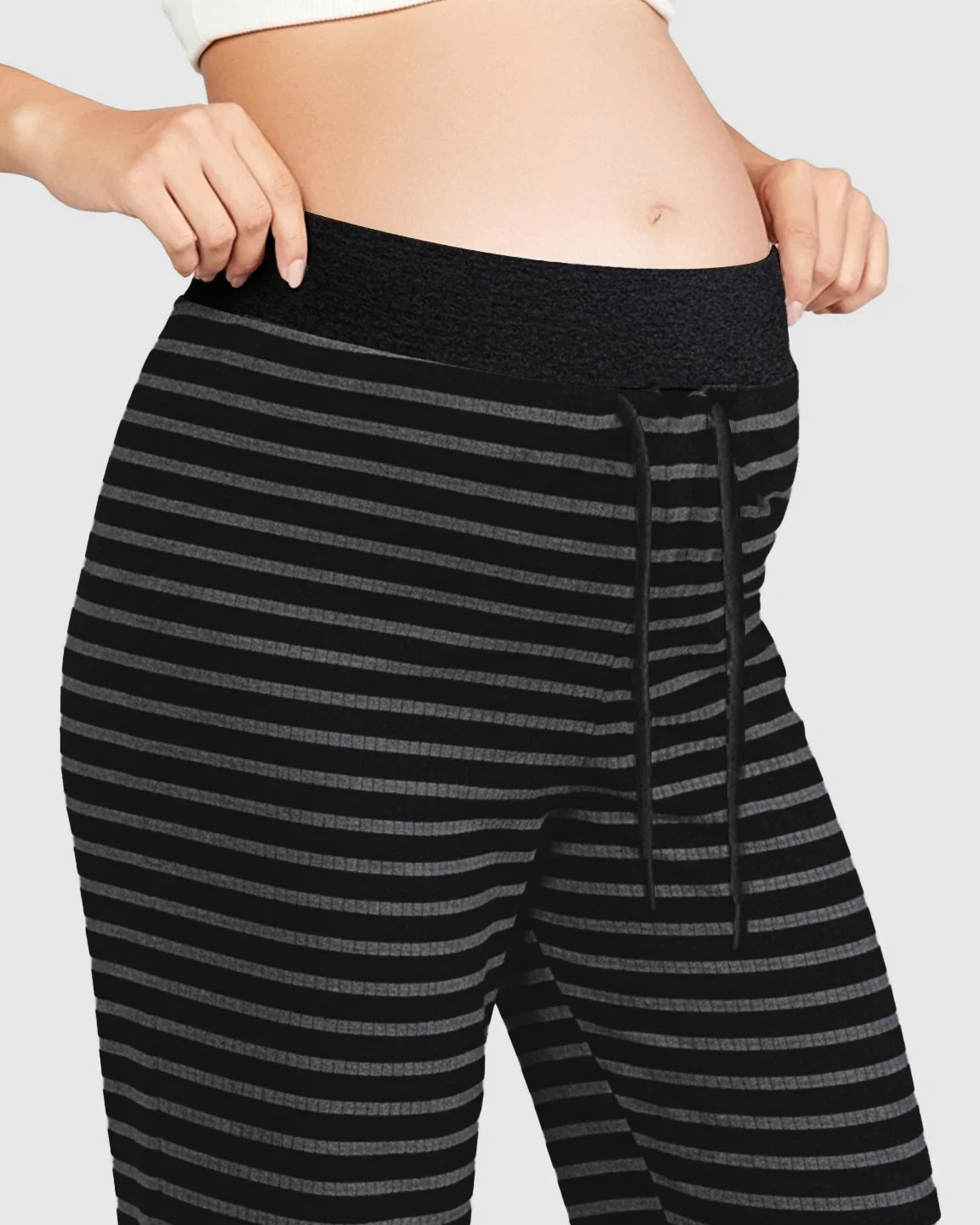 Bump Society – The Comfort Collection: Striped Knitted Wide Leg Maternity Pants