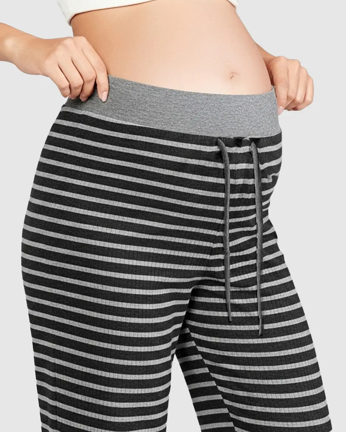 Bump Society – The Comfort Collection: Striped Knitted Wide Leg Maternity Pants