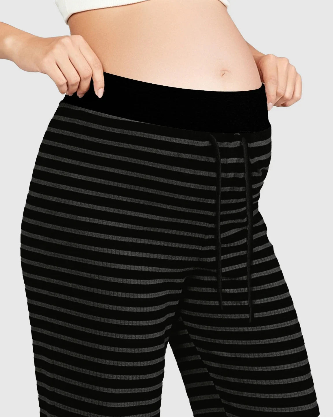 Bump Society – The Comfort Collection: Striped Knitted Wide Leg Maternity Pants