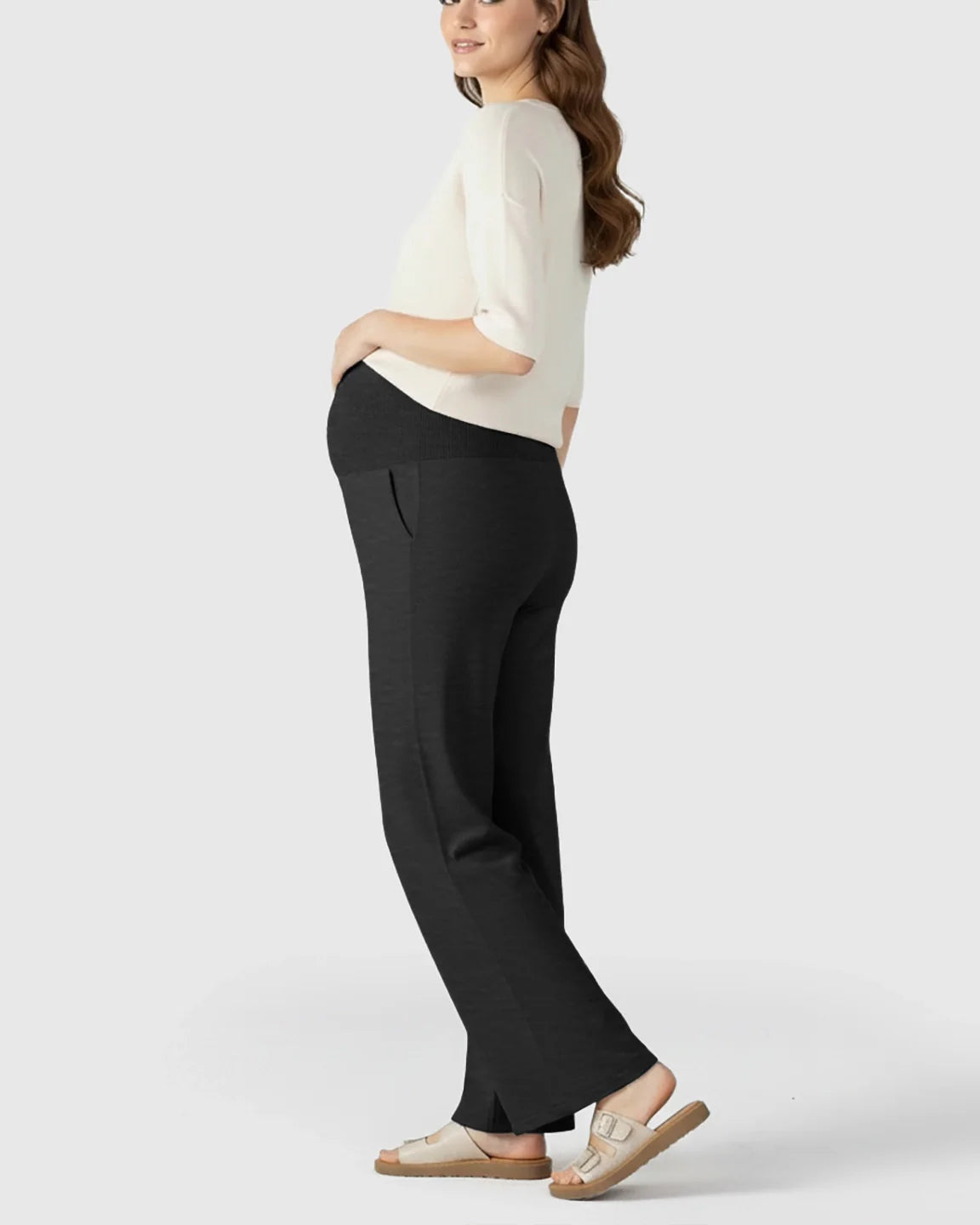 The Comfort Collection: Over The Belly Wide Leg Maternity Trouser