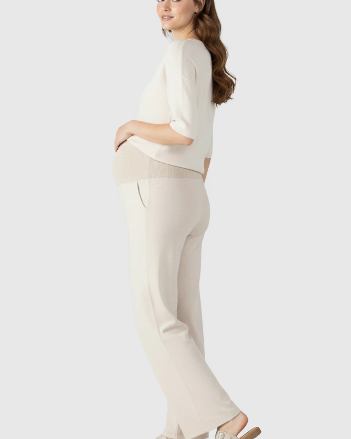 The Comfort Collection: Over The Belly Wide Leg Maternity Trouser