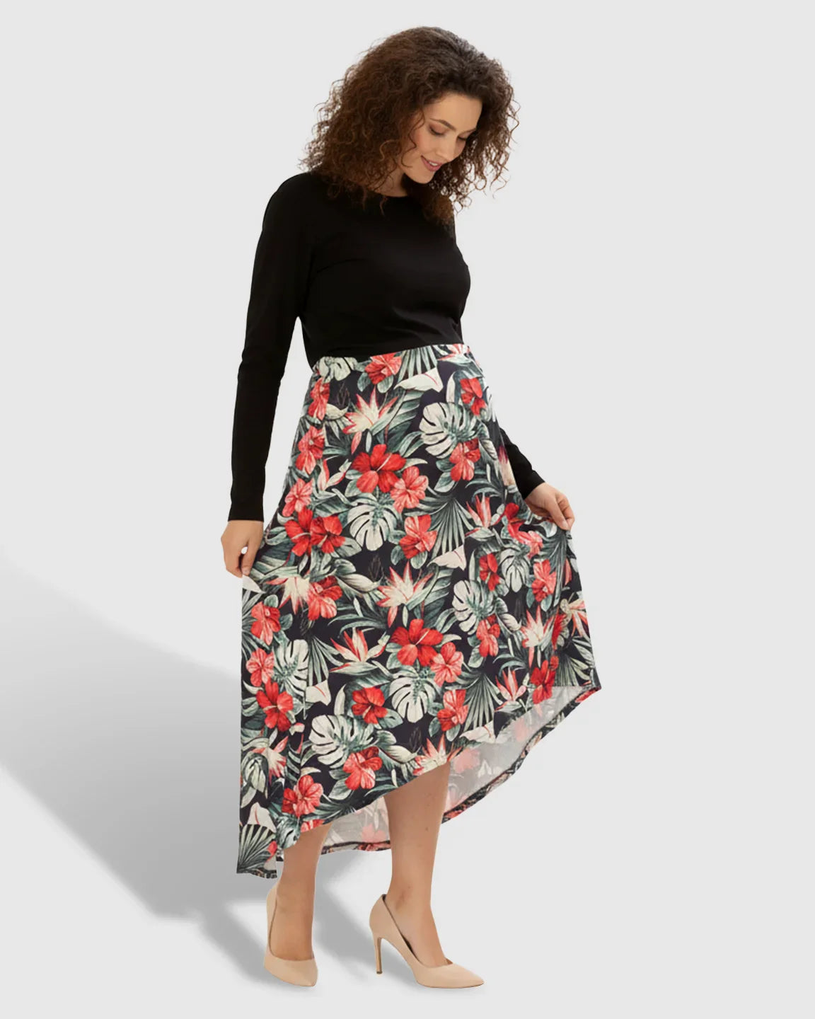 Bump Society – The Nursing Collection: Two-Piece Floral Nursing & Maternity Maxi Dress