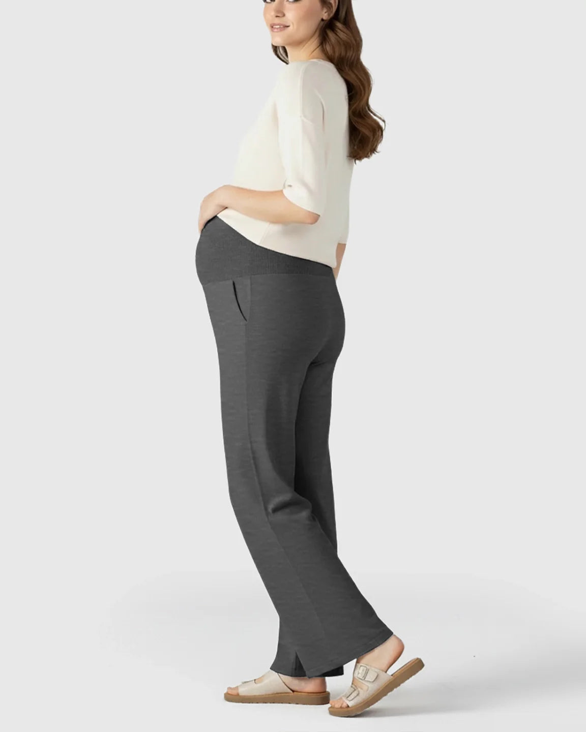 The Comfort Collection: Over The Belly Wide Leg Maternity Trouser