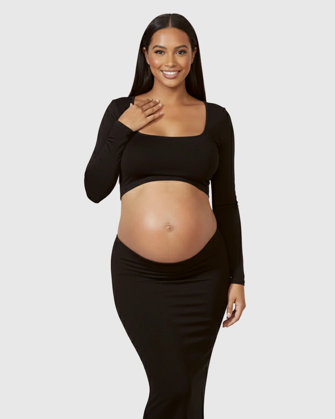 Bump Society – The Comfort Collection: Square Neck Cut Out Maternity Maxi Dress