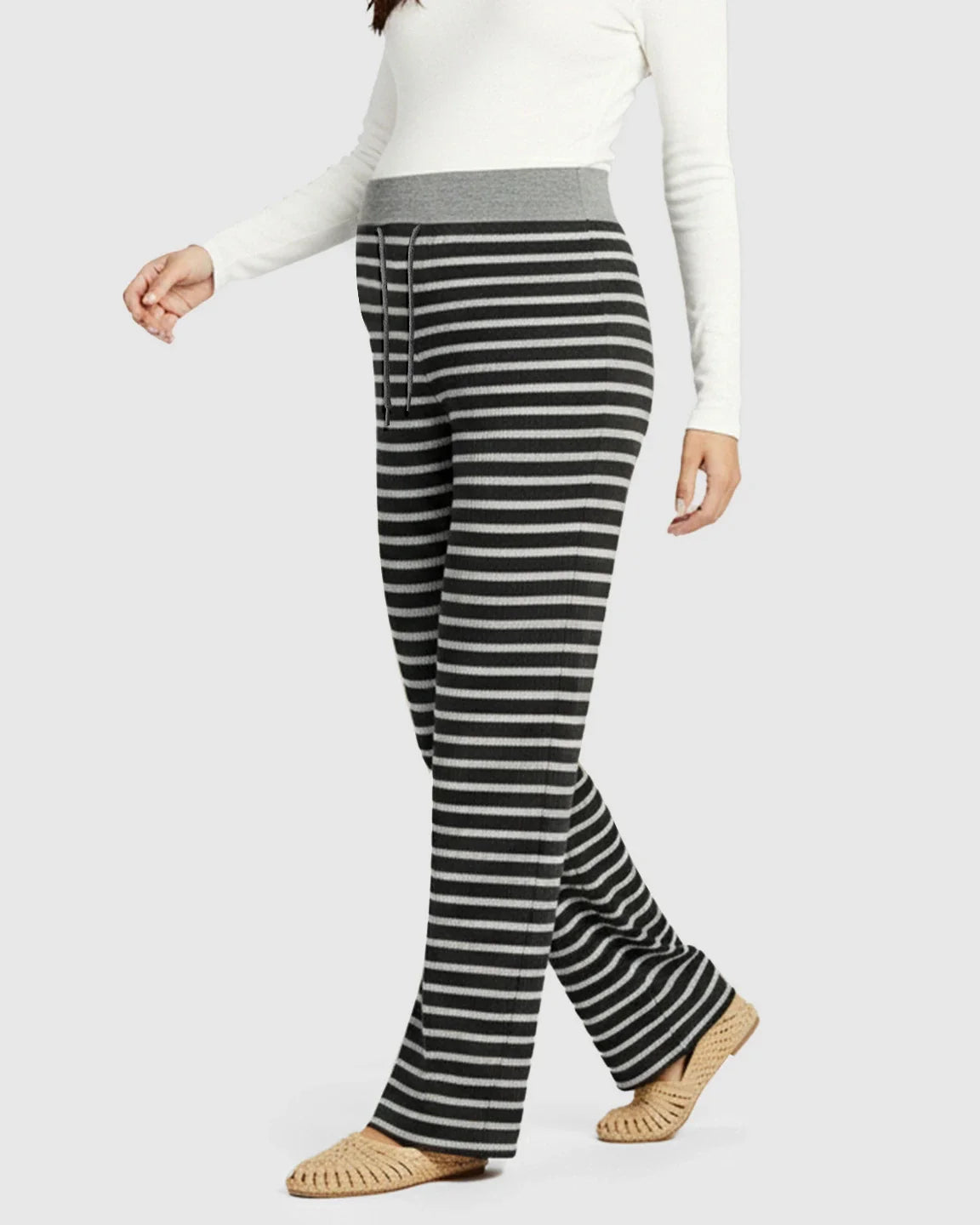 Bump Society – The Comfort Collection: Striped Knitted Wide Leg Maternity Pants