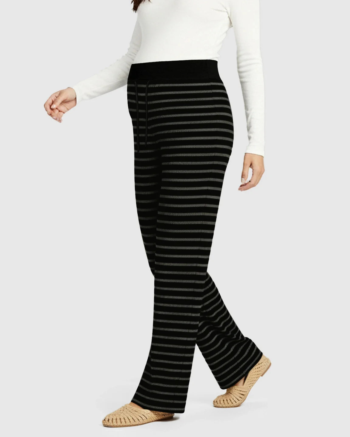 Bump Society – The Comfort Collection: Striped Knitted Wide Leg Maternity Pants