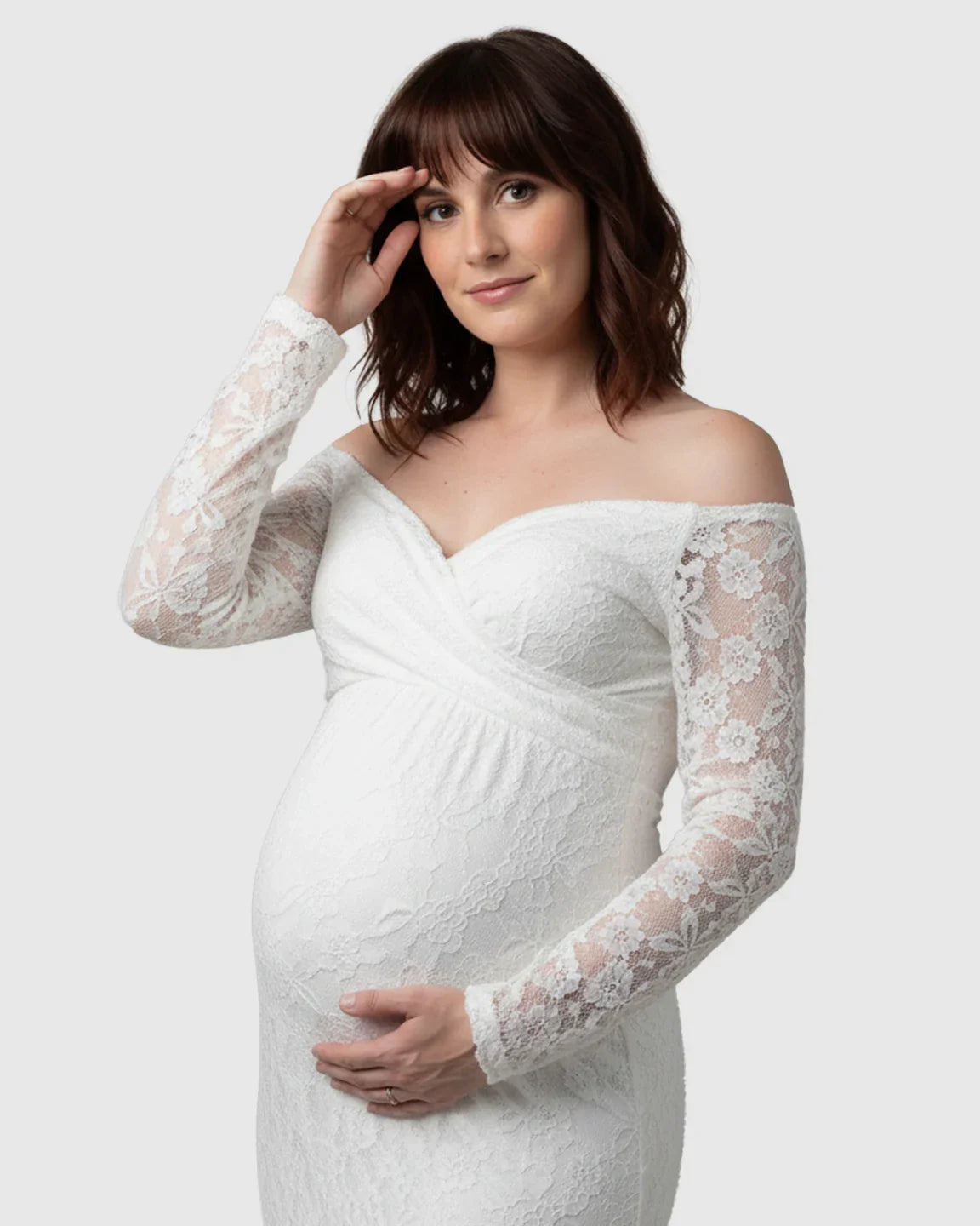 Bump Society – The Comfort Collection: Off Shoulder Wrap Maternity Photoshoot Gown