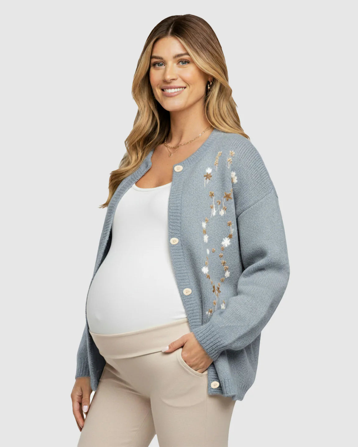 Bump Society – The Comfort Collection: Soft Knit Single Breasted Maternity Top