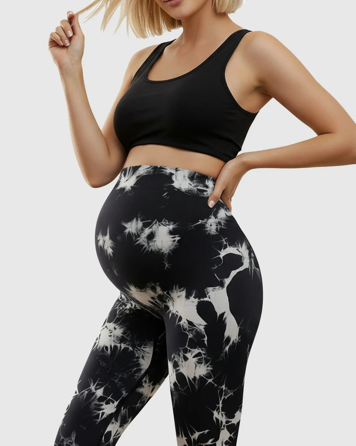 Bump Society – The Comfort Collection: High-Waisted Tie-Dye Maternity Leggings
