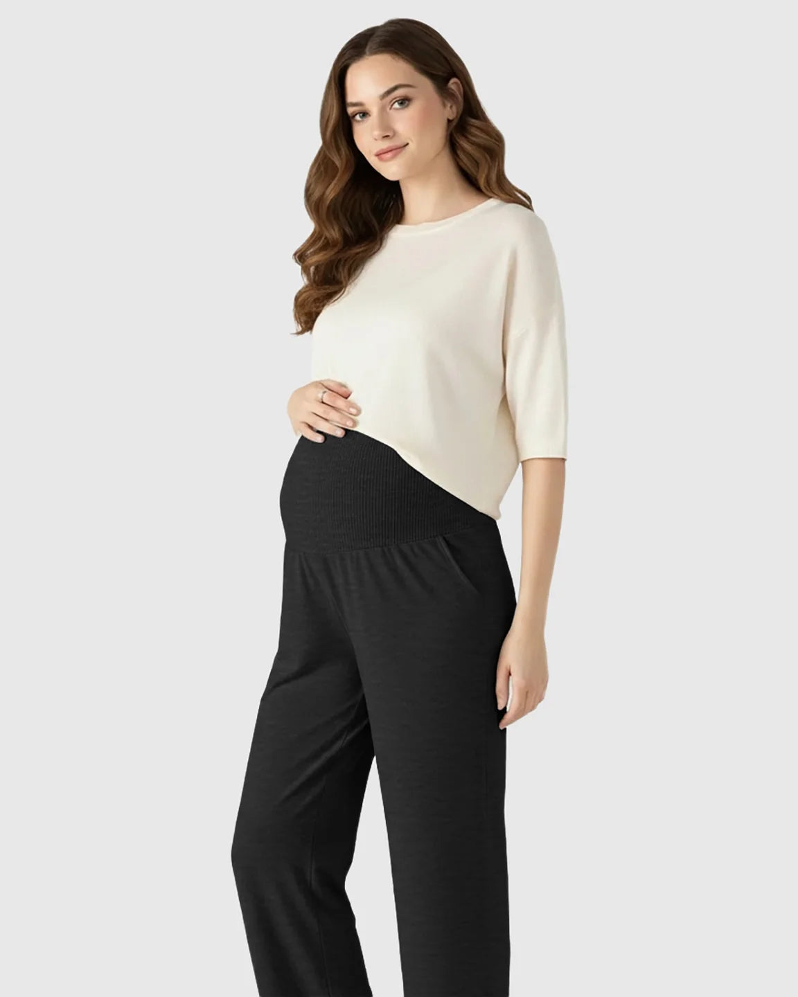 The Comfort Collection: Over The Belly Wide Leg Maternity Trouser