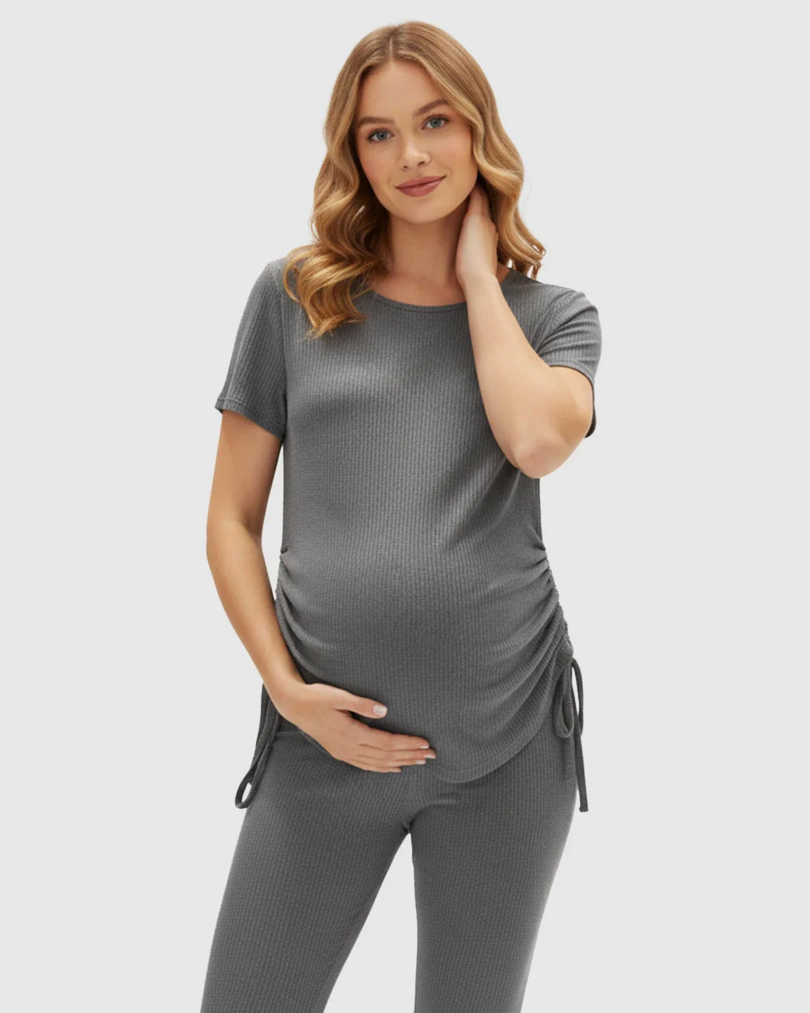 Bump Society – The Comfort Collection: Side Drawstring-Detail Sport Maternity Lounge Set