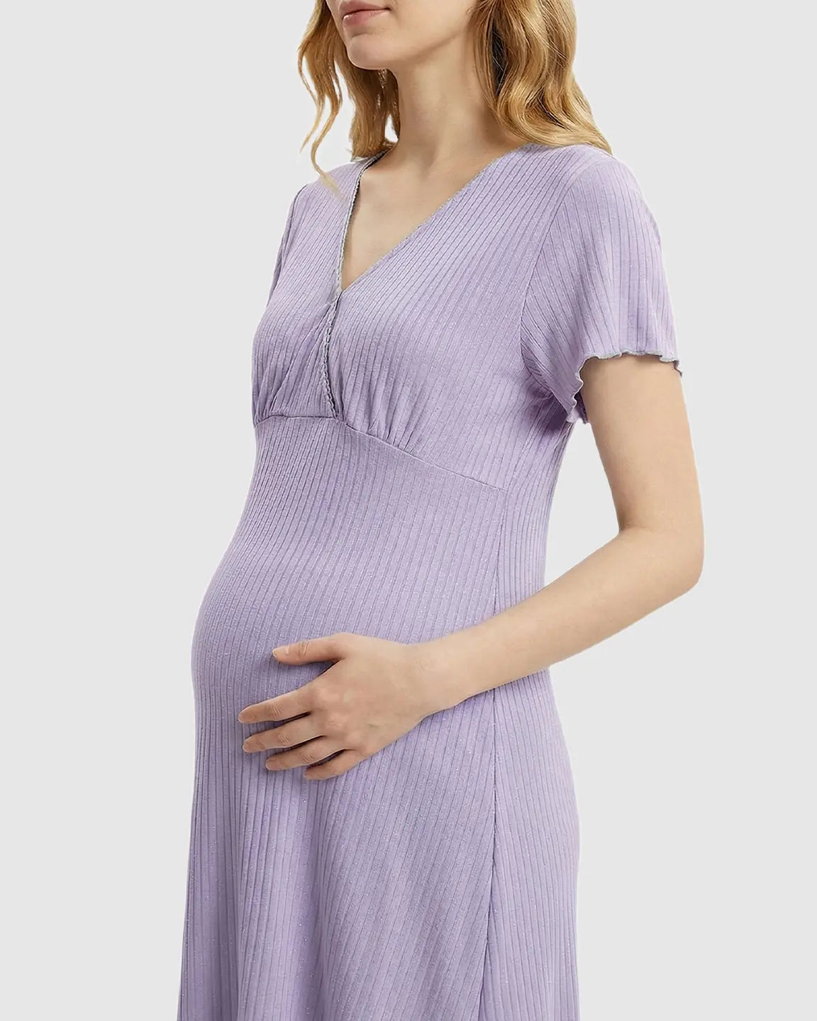 Bump Society – The Nursing Collection: Hidden Nursing Access K-Fashion Maternity Lounge Dress