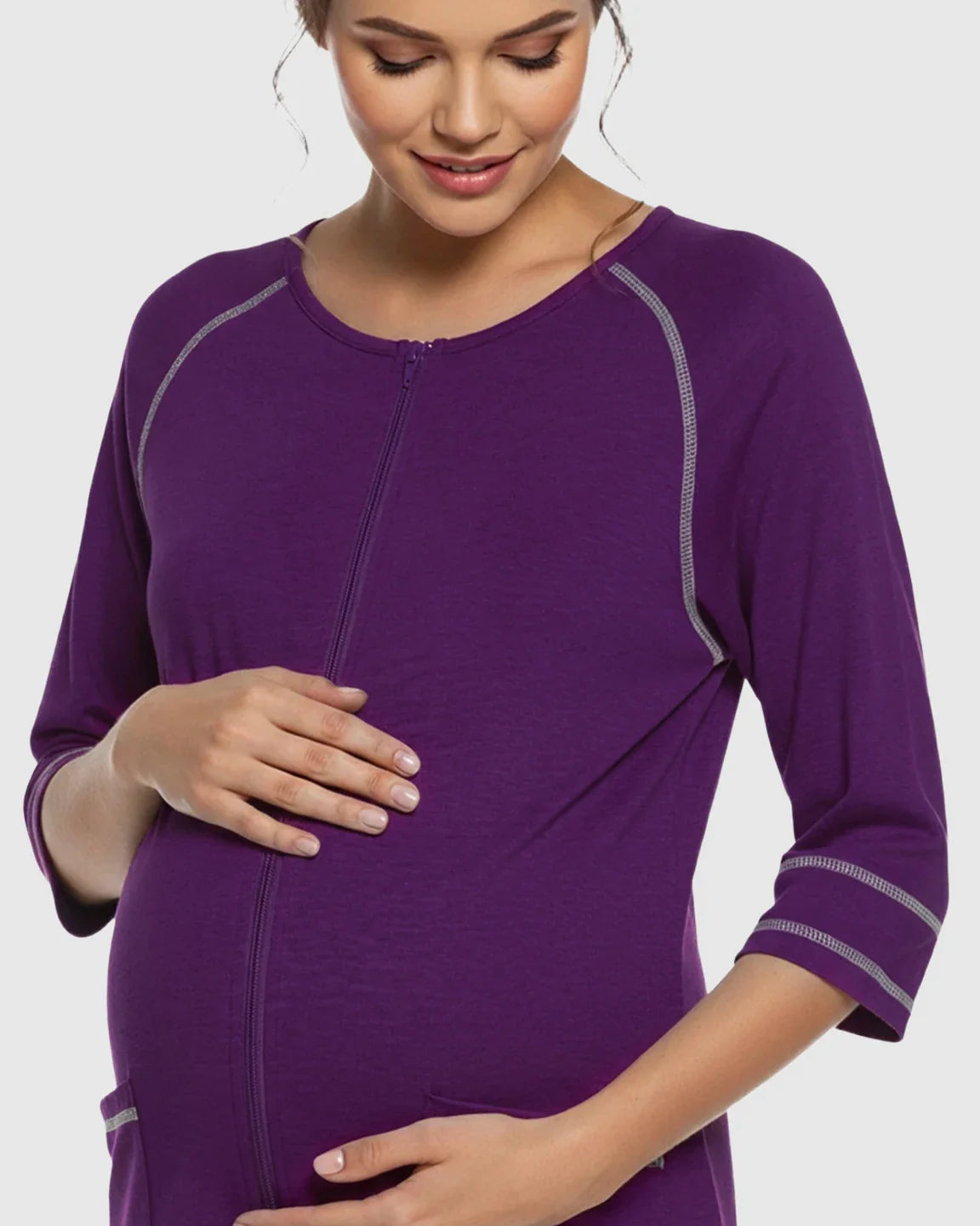 Bump Society – The Nursing Collection: Front Zipper Loose Fit Maternity Nursing Dress
