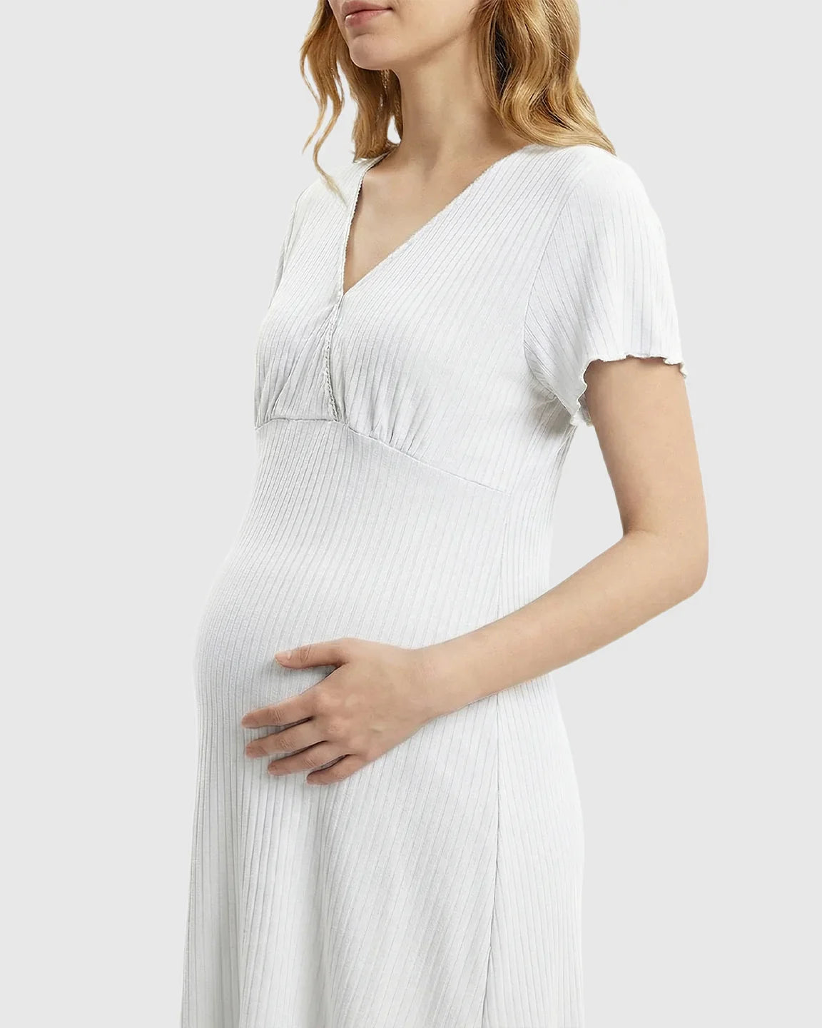 Bump Society – The Nursing Collection: Hidden Nursing Access K-Fashion Maternity Lounge Dress