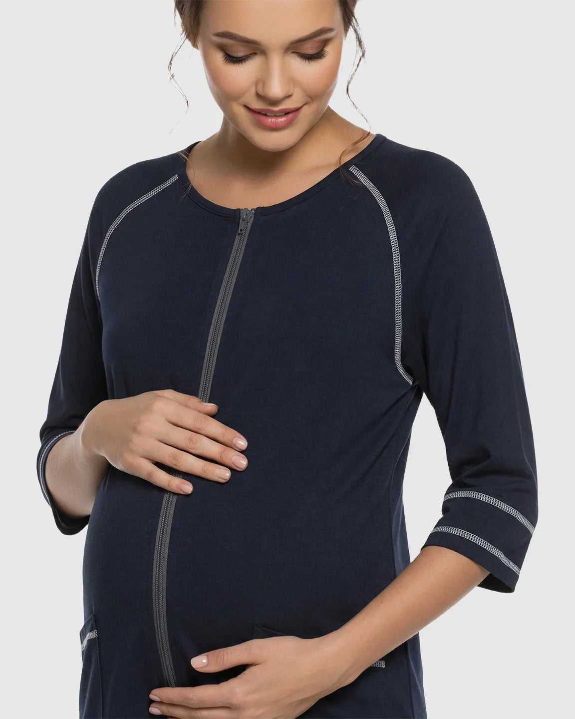 Bump Society – The Nursing Collection: Front Zipper Loose Fit Maternity Nursing Dress