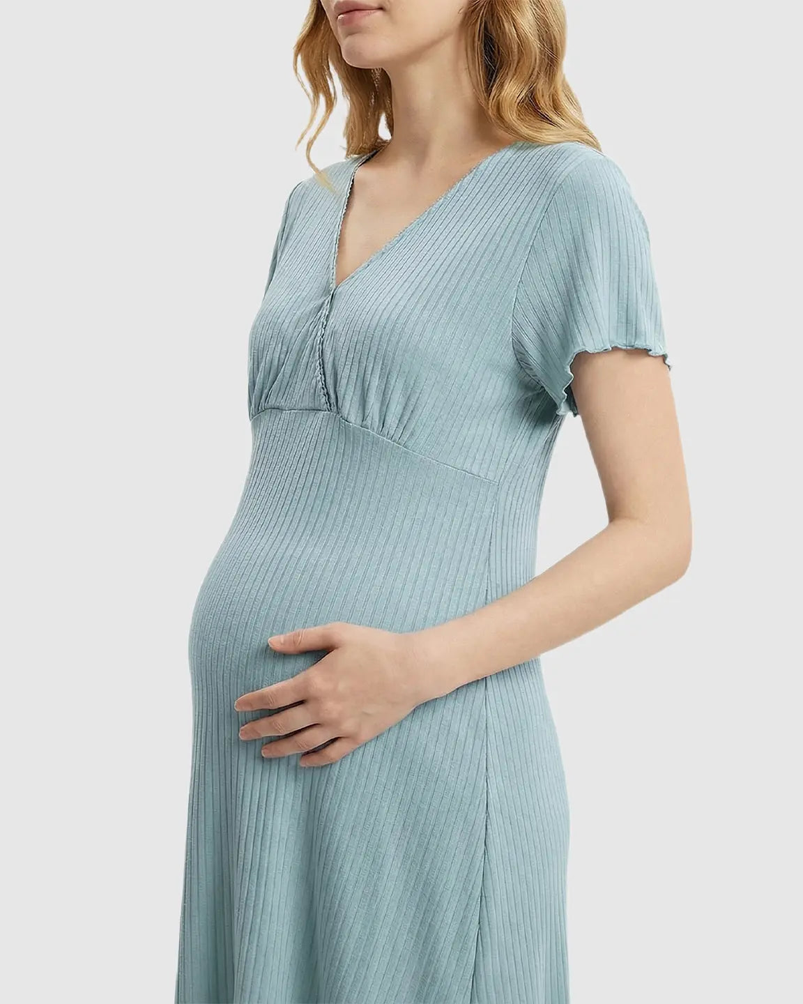 Bump Society – The Nursing Collection: Hidden Nursing Access K-Fashion Maternity Lounge Dress