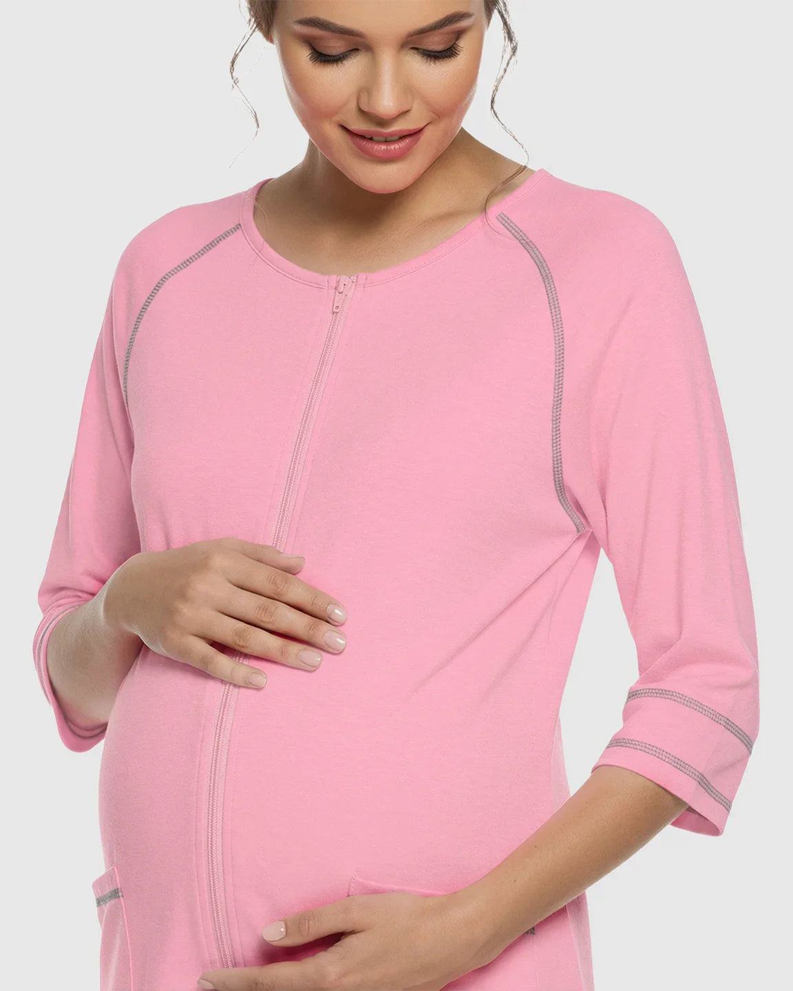 Bump Society – The Nursing Collection: Front Zipper Loose Fit Maternity Nursing Dress