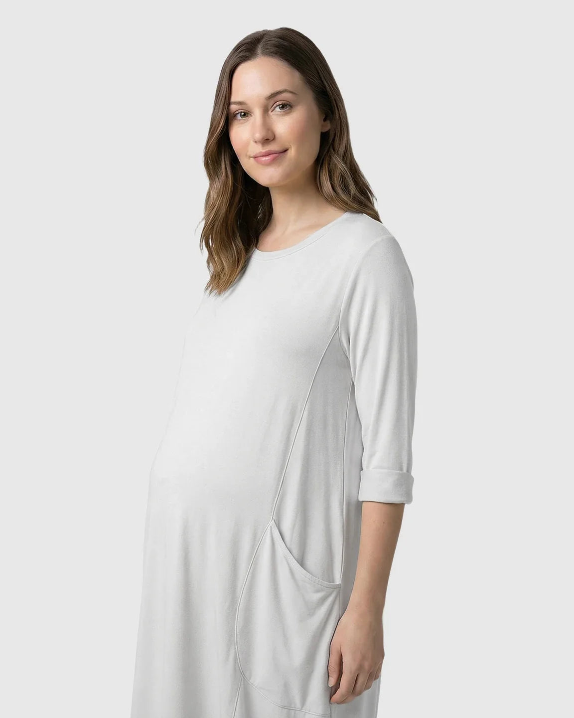Bump Society – The Comfort Collection: Oversized Pocketed Maternity T Shirt Dress