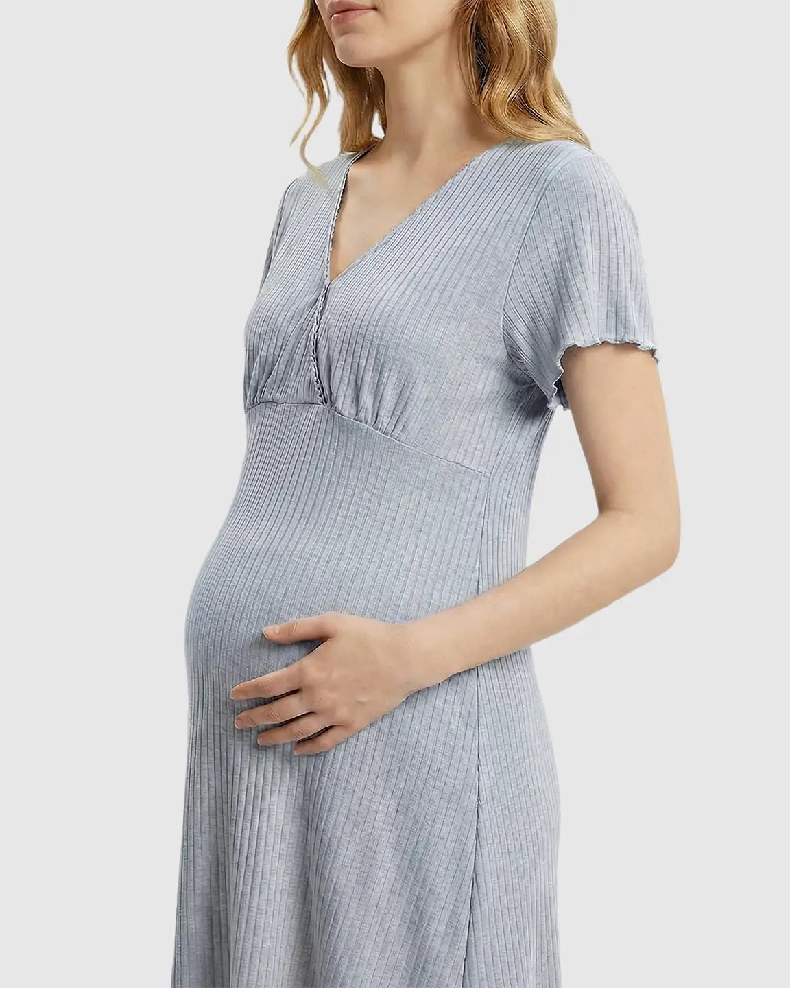 Bump Society – The Nursing Collection: Hidden Nursing Access K-Fashion Maternity Lounge Dress