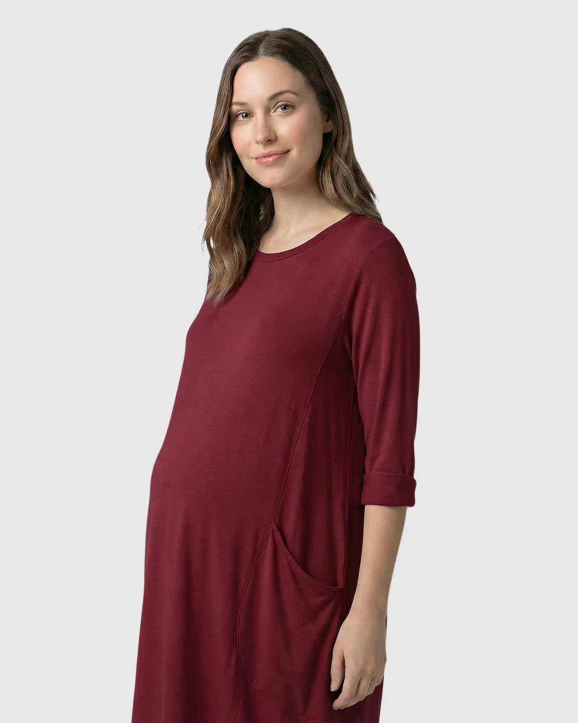 Bump Society – The Comfort Collection: Oversized Pocketed Maternity T Shirt Dress