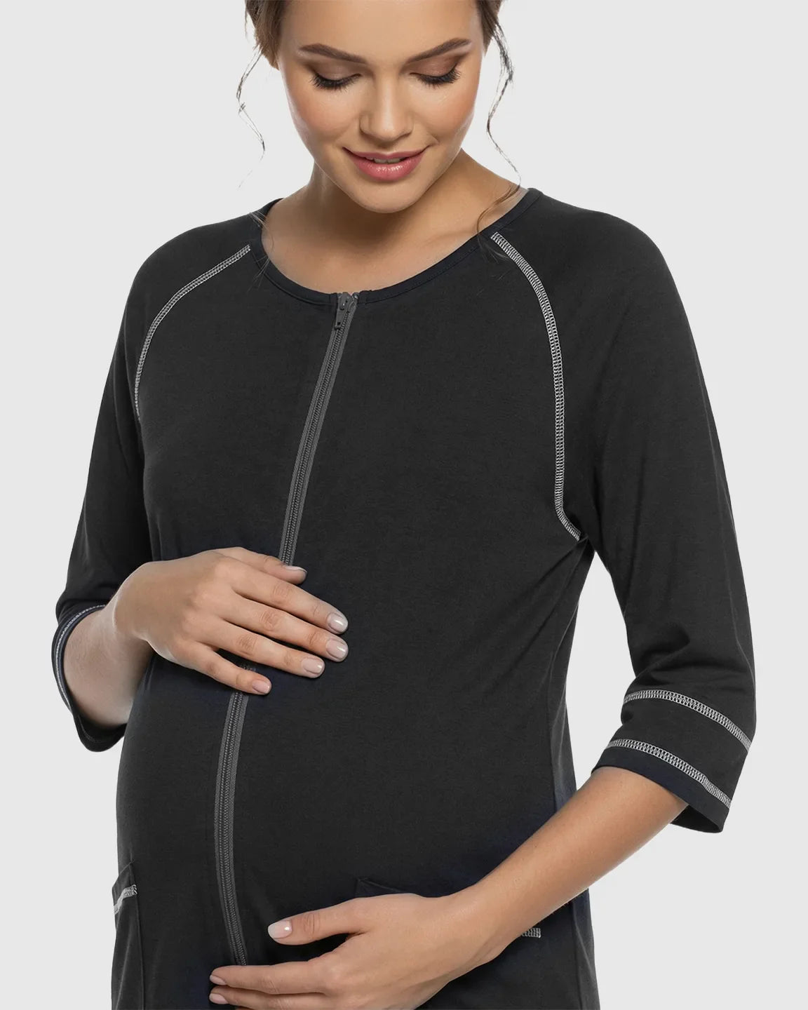 Bump Society – The Nursing Collection: Front Zipper Loose Fit Maternity Nursing Dress