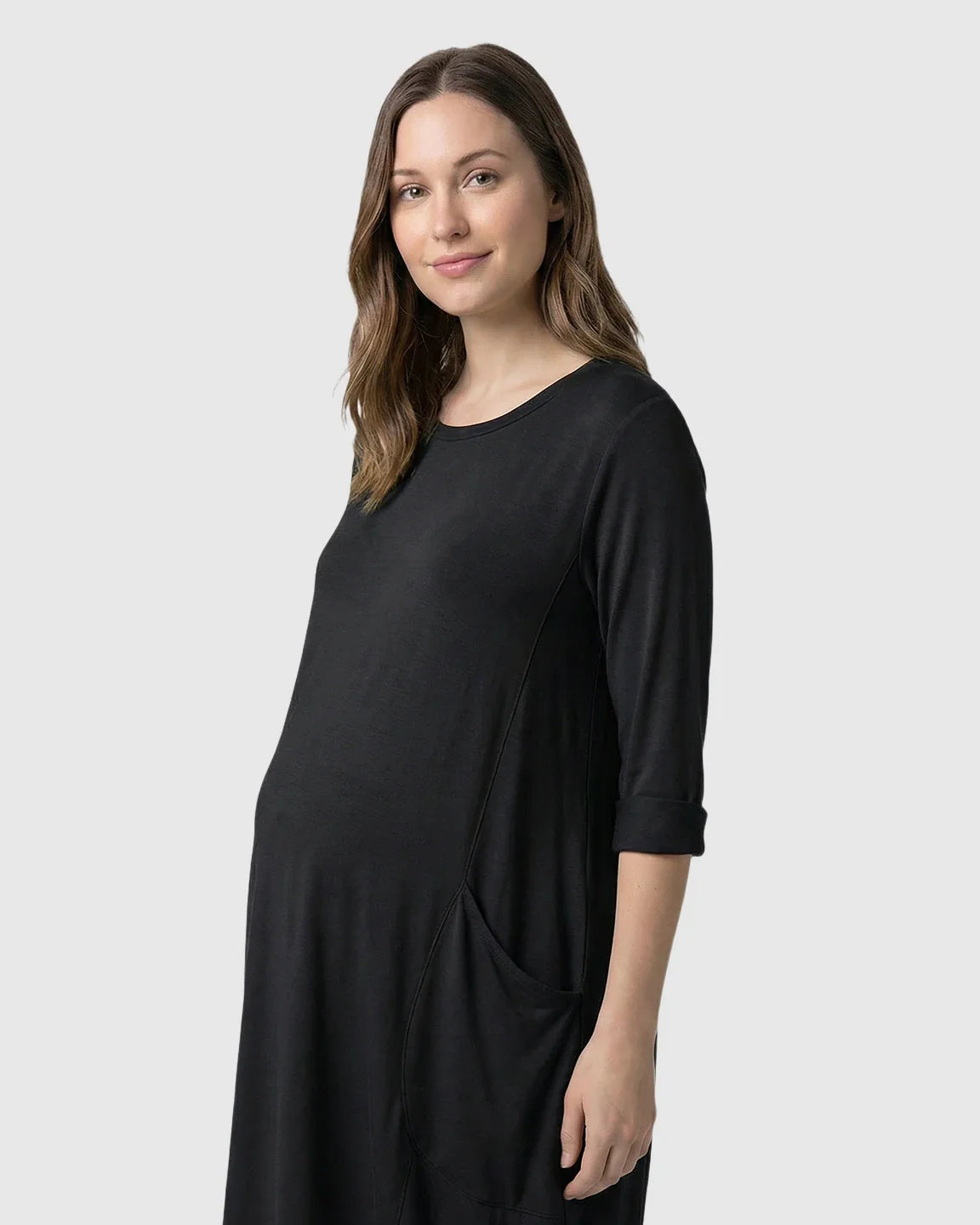 Bump Society – The Comfort Collection: Oversized Pocketed Maternity T Shirt Dress
