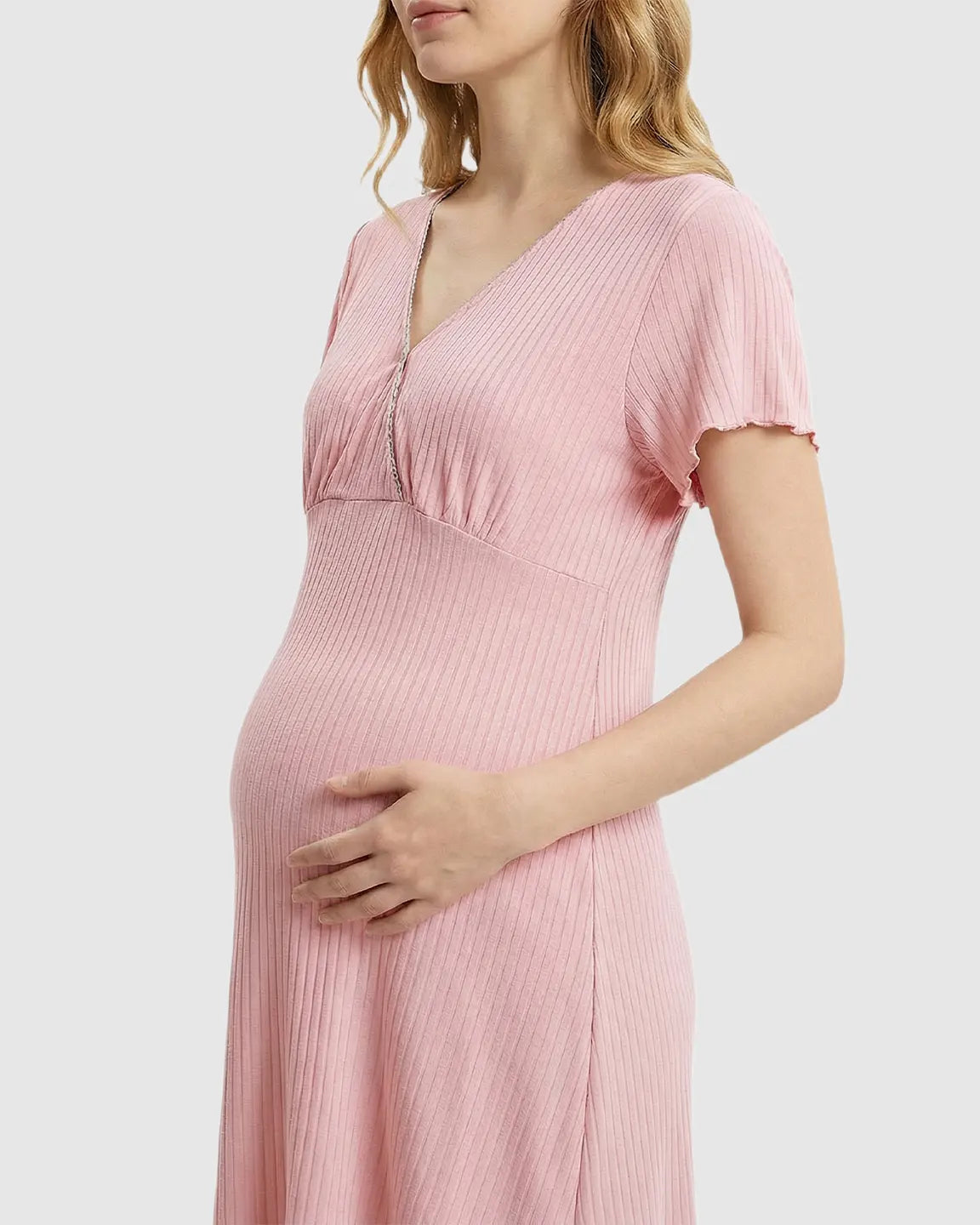 Bump Society – The Nursing Collection: Hidden Nursing Access K-Fashion Maternity Lounge Dress