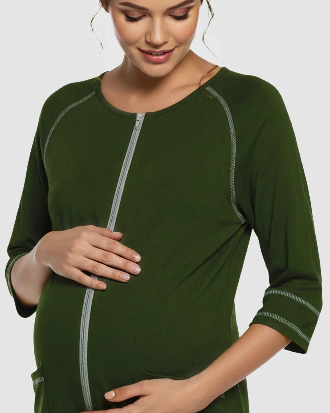 Bump Society – The Nursing Collection: Front Zipper Loose Fit Maternity Nursing Dress