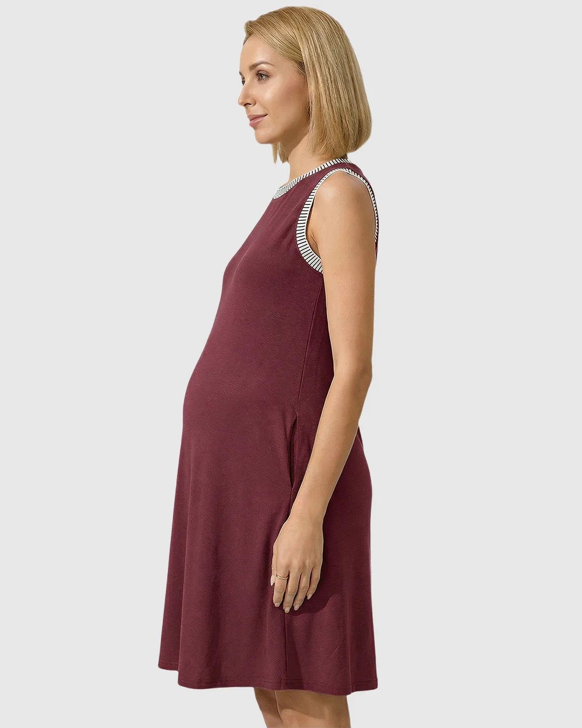 Bump Society – The Comfort Collection: Sleeveless Mid-Waist Umbrella Skirt Maternity Dress
