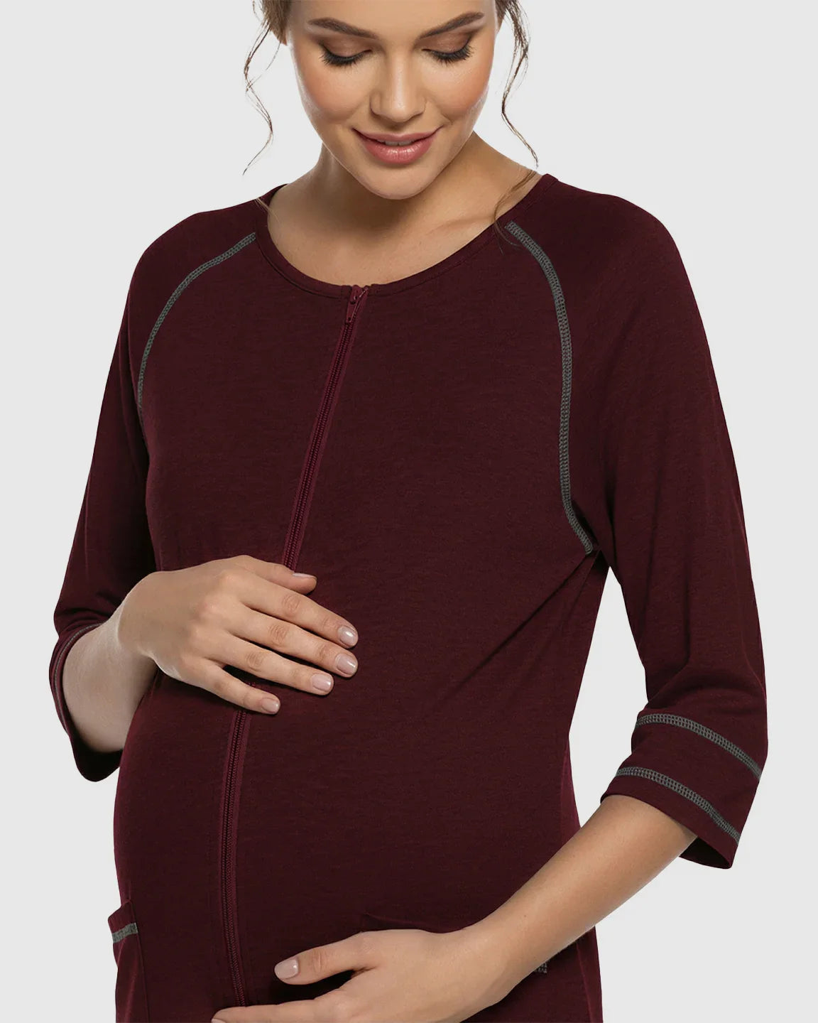 Bump Society – The Nursing Collection: Front Zipper Loose Fit Maternity Nursing Dress