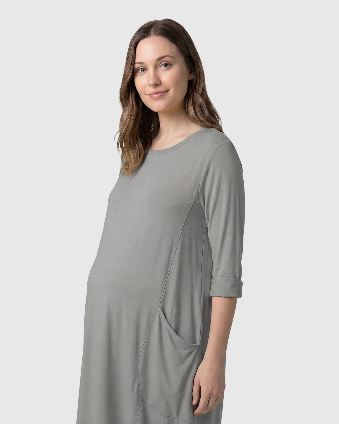 Bump Society – The Comfort Collection: Oversized Pocketed Maternity T Shirt Dress