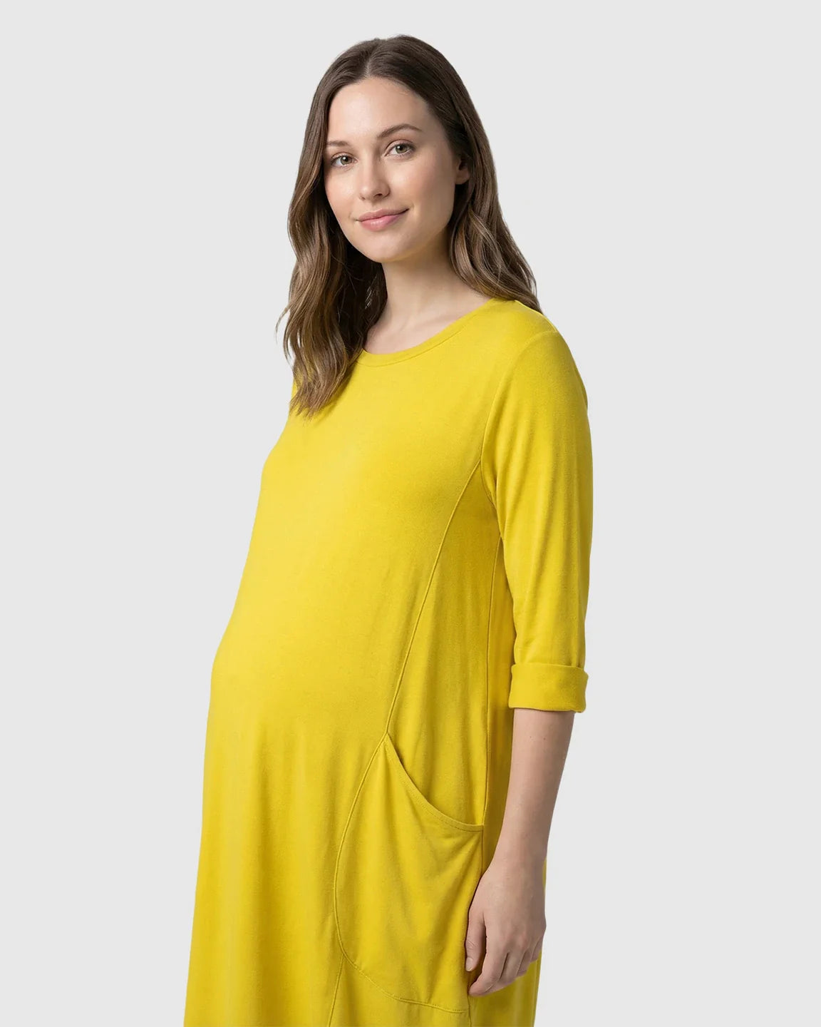 Bump Society – The Comfort Collection: Oversized Pocketed Maternity T Shirt Dress