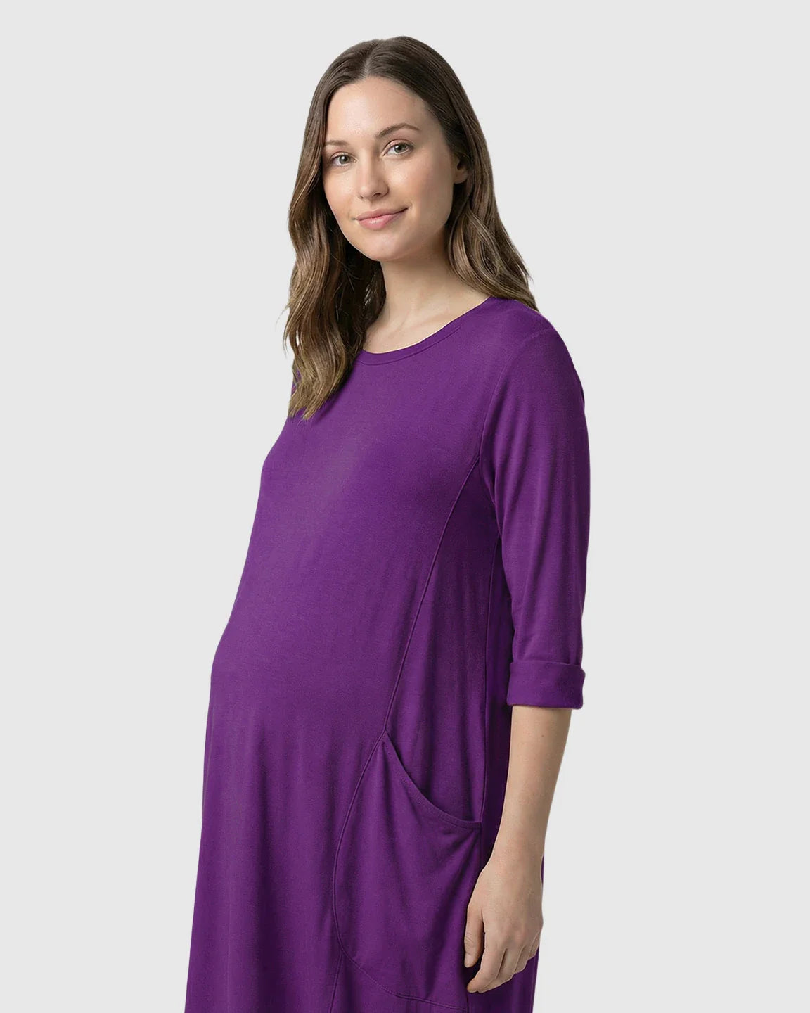 Bump Society – The Comfort Collection: Oversized Pocketed Maternity T Shirt Dress