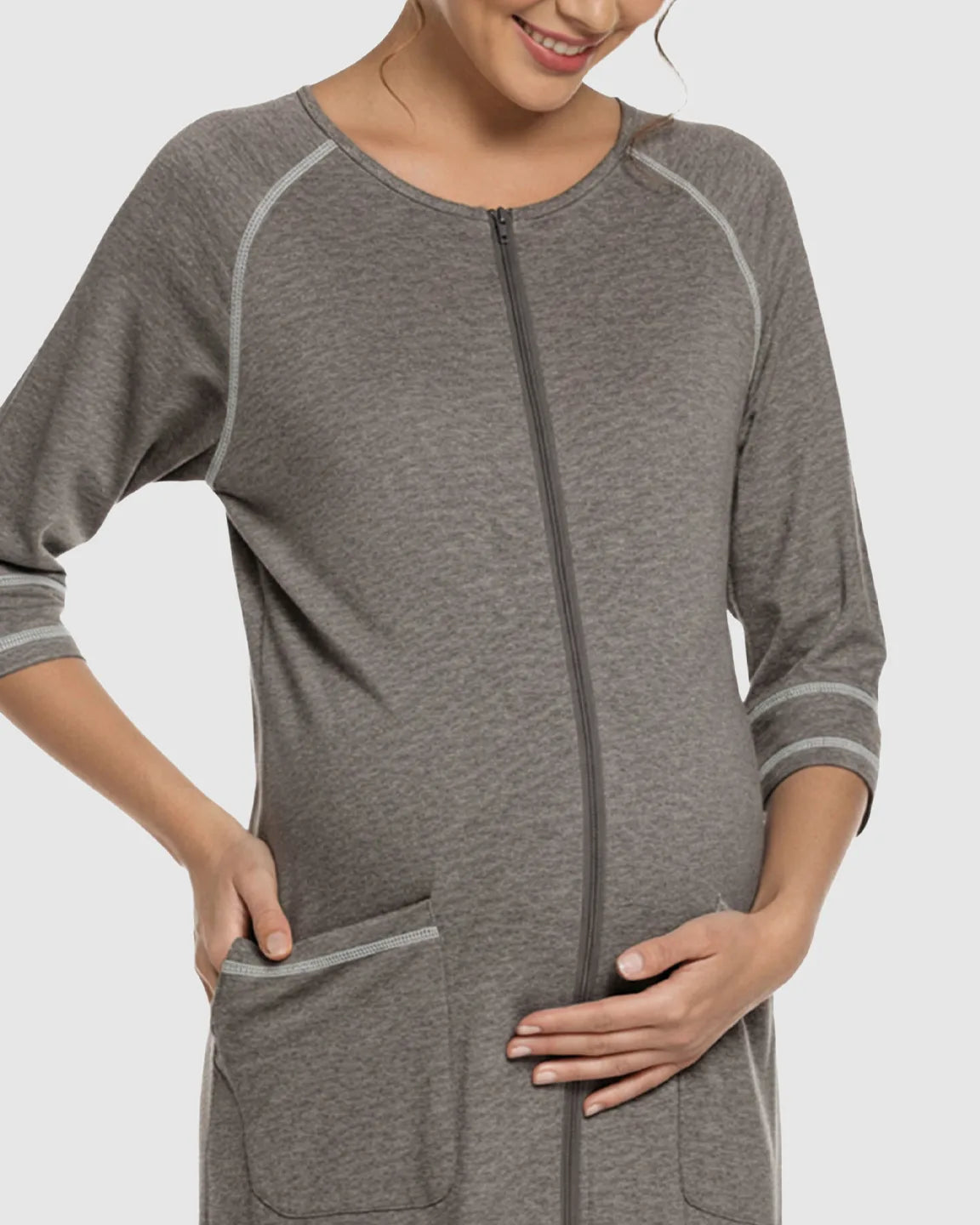Bump Society – The Nursing Collection: Front Zipper Loose Fit Maternity Nursing Dress