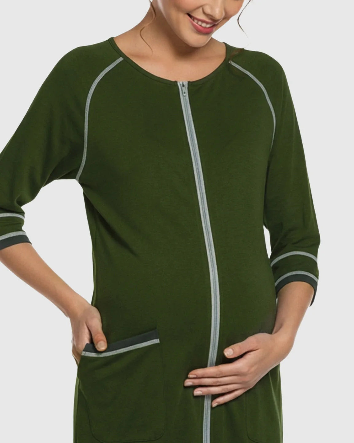 Bump Society – The Nursing Collection: Front Zipper Loose Fit Maternity Nursing Dress