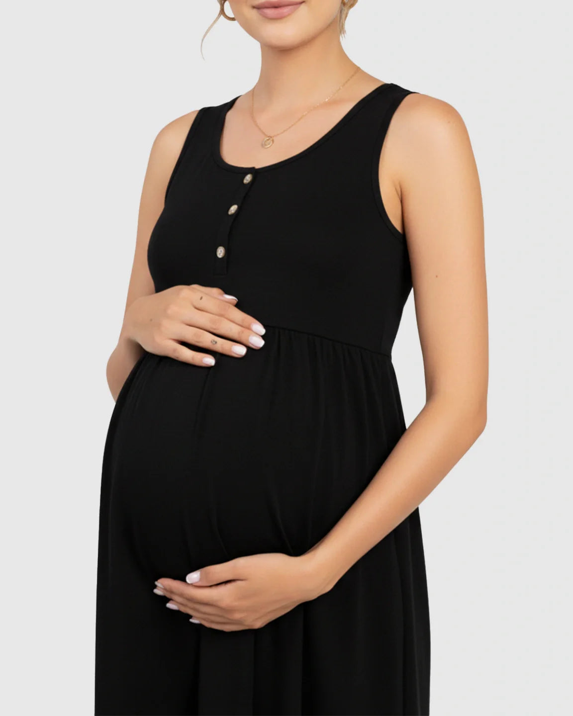 Bump Society – The Comfort Collection: Button-Front Versatile Maternity Short Dress