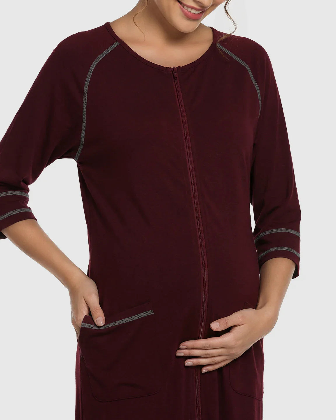 Bump Society – The Nursing Collection: Front Zipper Loose Fit Maternity Nursing Dress