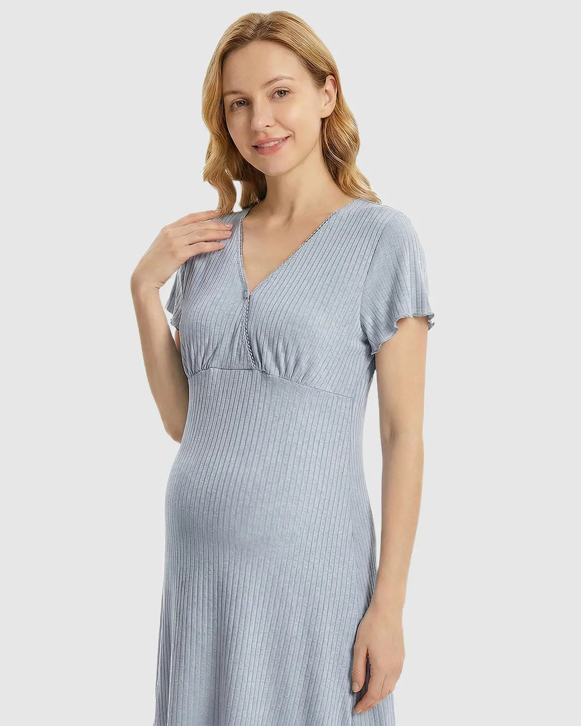 Bump Society – The Nursing Collection: Hidden Nursing Access K-Fashion Maternity Lounge Dress
