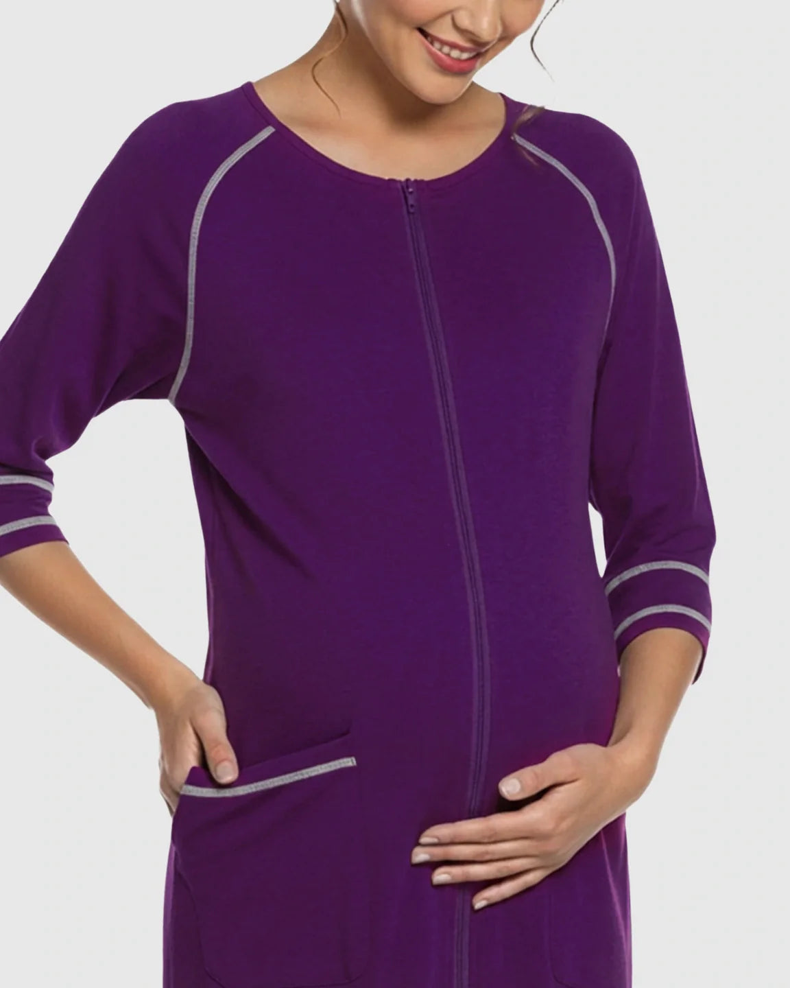 Bump Society – The Nursing Collection: Front Zipper Loose Fit Maternity Nursing Dress
