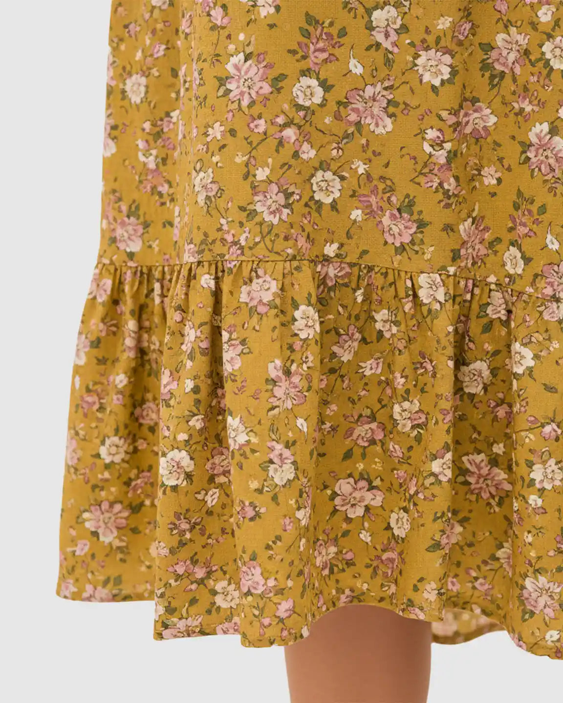 Bump Society – The Comfort Collection: Smocked Bodice Floral Maternity Midi Dress