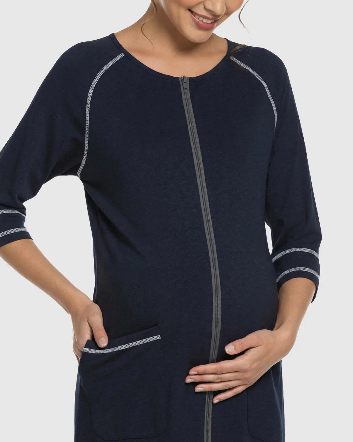Bump Society – The Nursing Collection: Front Zipper Loose Fit Maternity Nursing Dress