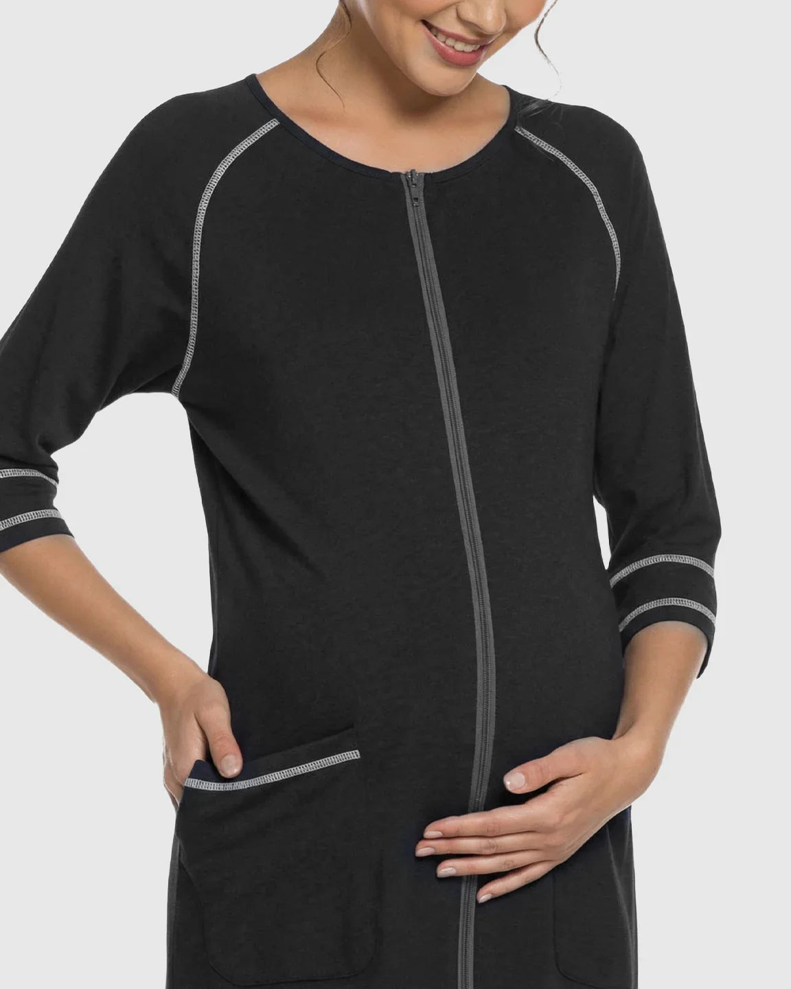 Bump Society – The Nursing Collection: Front Zipper Loose Fit Maternity Nursing Dress