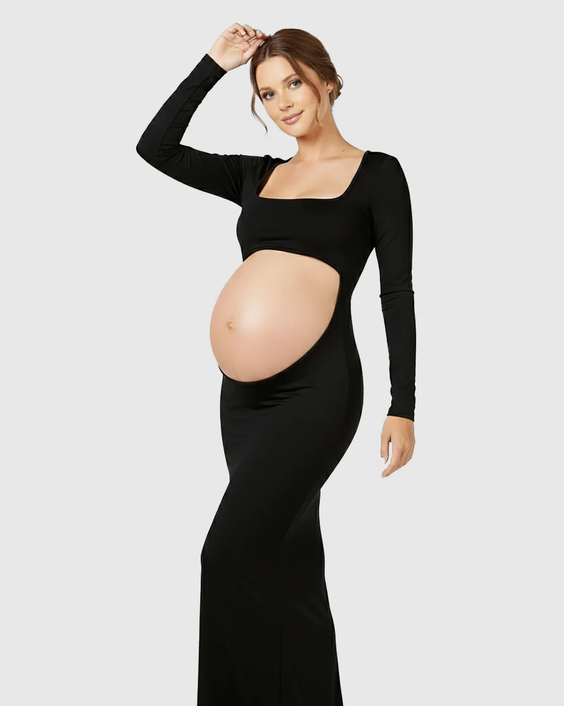 Bump Society – The Comfort Collection: Square Neck Cut Out Maternity Photoshoot Gown