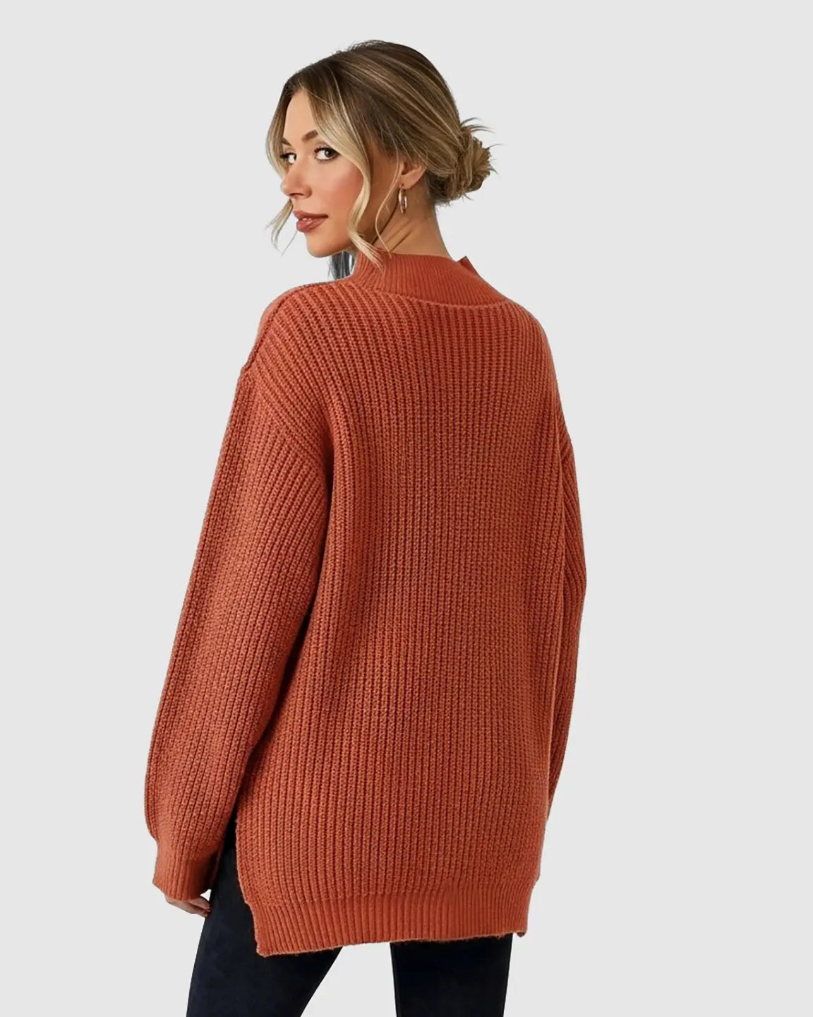Bump Society – The Comfort Collection: Ribbed Knit Half-Zip Maternity Sweater