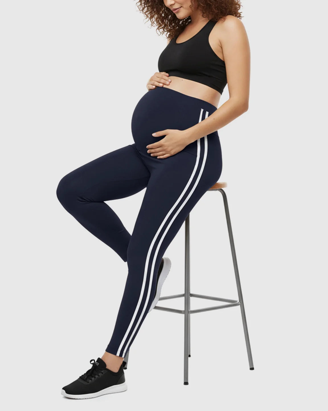 Bump Society – The Comfort Collection: Side Striped Sporty Maternity Leggings