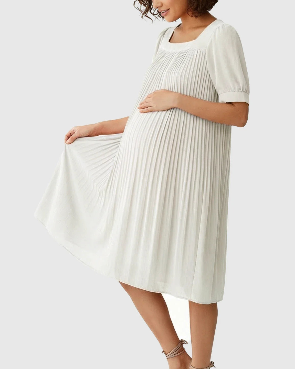 Bump Society – The Comfort Collection: Pleated Flowy Style Maternity Short Dress
