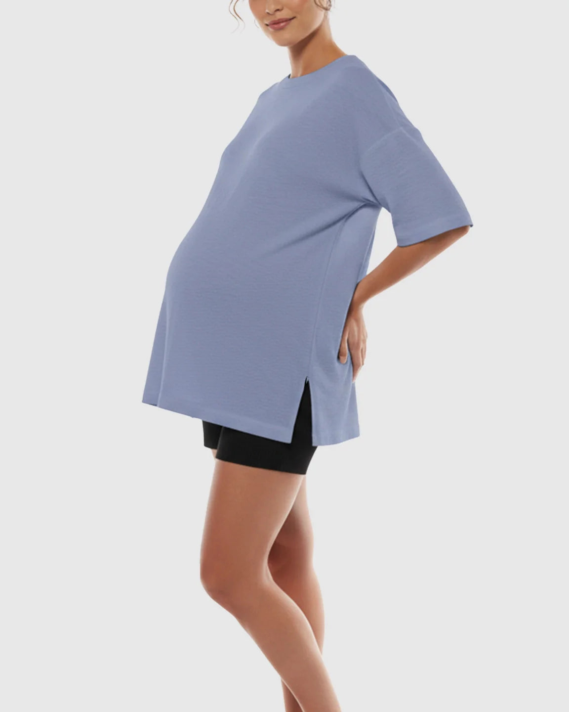 Bump Society – The Comfort Collection: Short Puff Sleeve Casual Maternity Maxi Dress