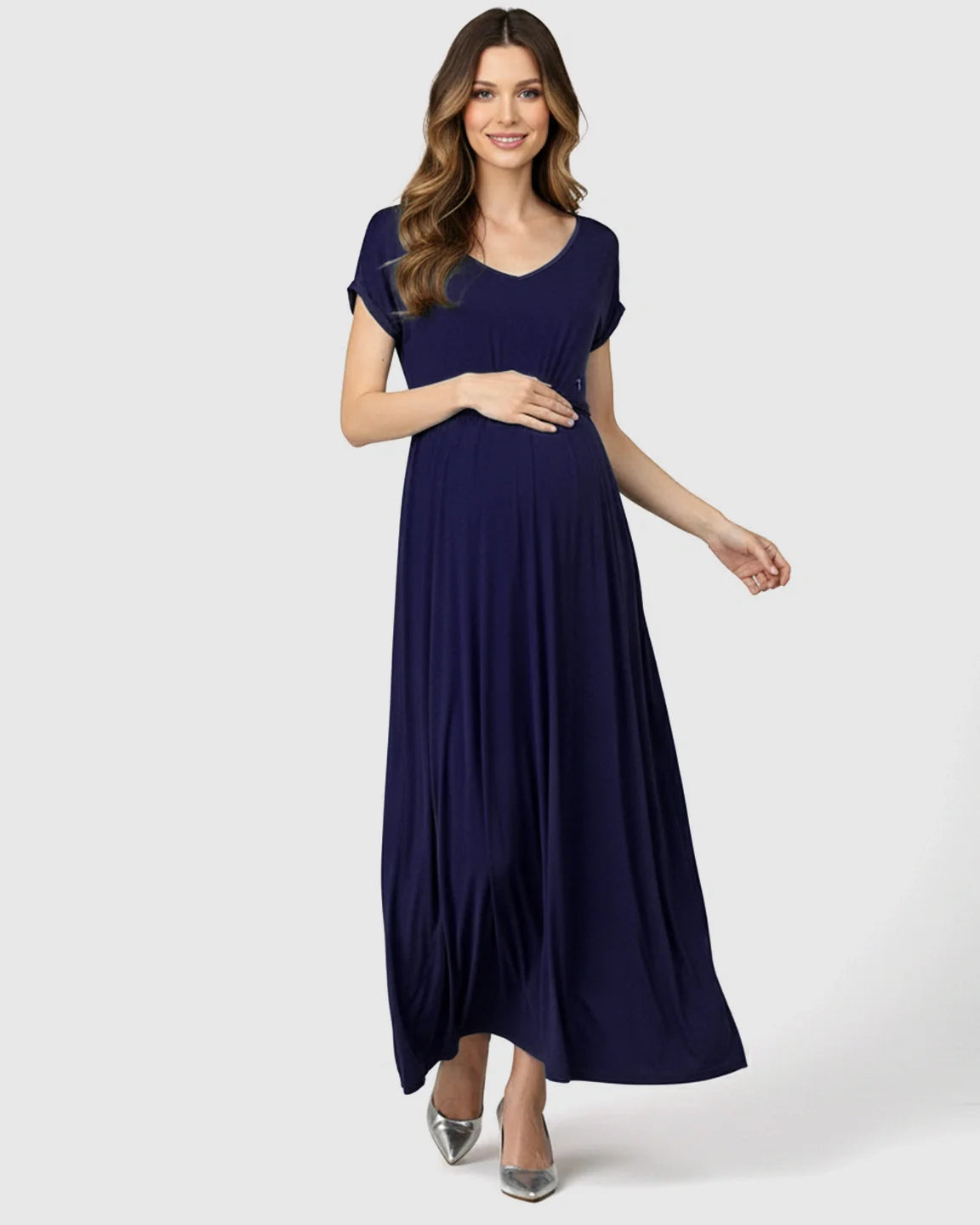 Bump Society – The Comfort Collection: Empire Waist Flowy Maternity Maxi Dress