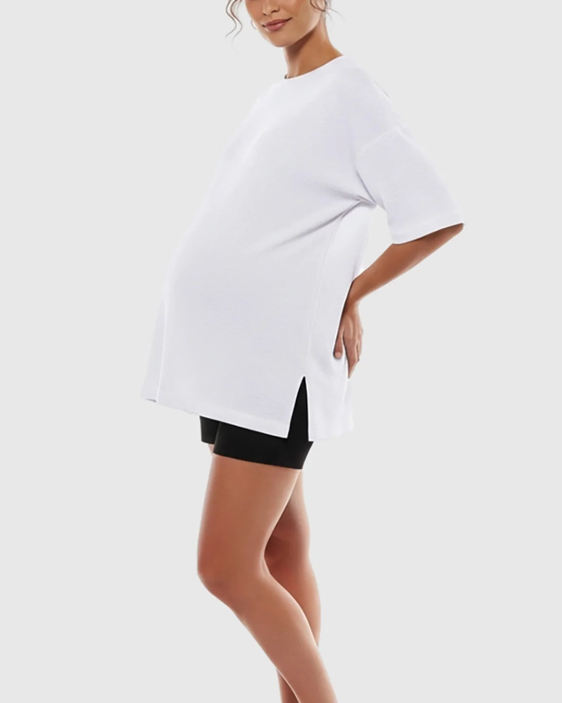 Bump Society – The Comfort Collection: Short Puff Sleeve Casual Maternity Maxi Dress