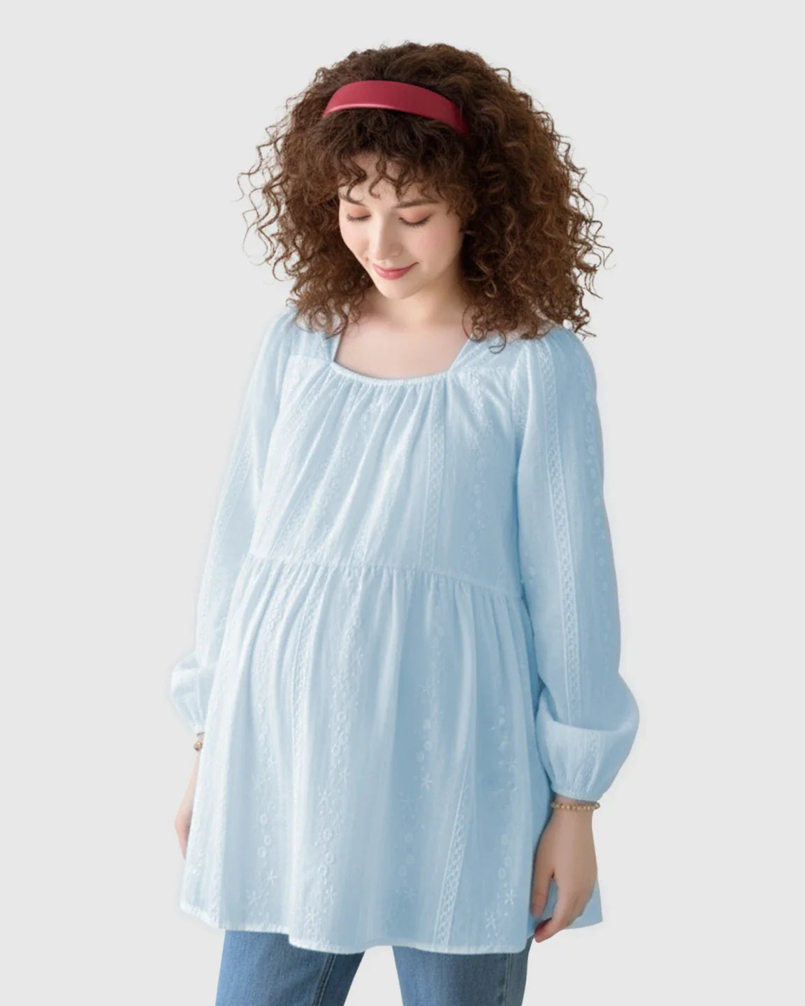 Bump Society – The Comfort Collection: Embroidered Texture Korean Style Maternity Tunic Top